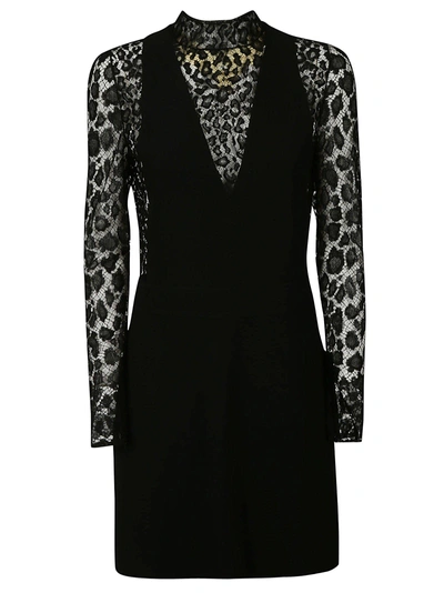 Shop Givenchy Lace Leopard Print Dress In Black