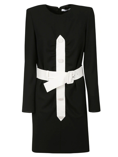 Shop Givenchy Belted Waist Dress In Black