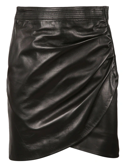 Shop Givenchy Wrap Front Mini Skirt In Black