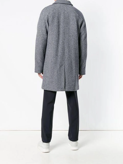 Shop A.p.c. Zig-zag Print Coat - Blue