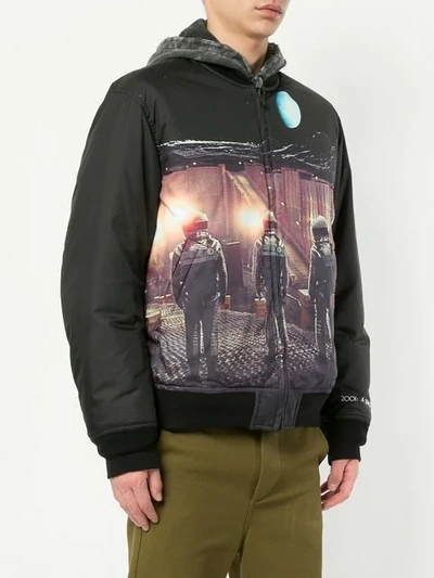 UNDERCOVER UNDERCOVER SPACE PRINT BOMBER JACKET - BLACK 