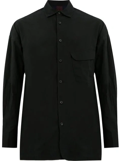 Shop Ziggy Chen Stripe Detail Shirt - Black