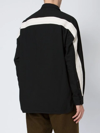 Shop Ziggy Chen Stripe Detail Shirt - Black