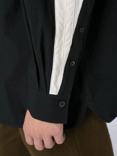 Shop Ziggy Chen Stripe Detail Shirt - Black