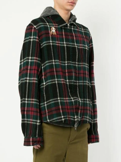 Shop Undercover Check Print Jacket In Green