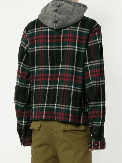 Shop Undercover Check Print Jacket In Green
