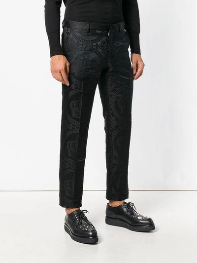 Shop Dolce & Gabbana Satin Brocade Trousers In Black