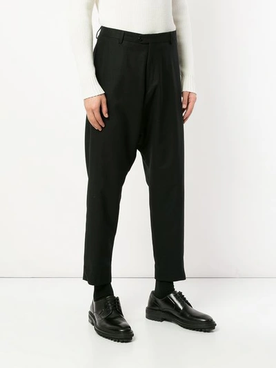 Shop Sartorial Monk Cropped High Waisted Trousers - Black