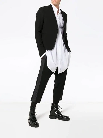 Shop Rick Owens Cropped Blazer In Black