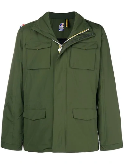 Shop K-way Multi-pocket Zip Jacket - Green