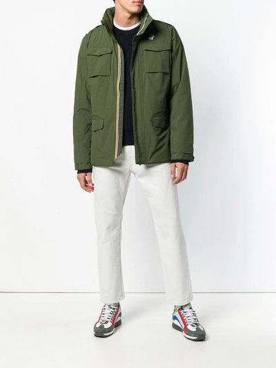 Shop K-way Multi-pocket Zip Jacket - Green