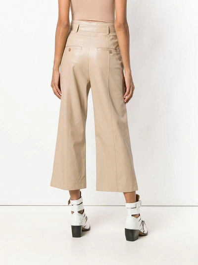 cropped faux leather trousers