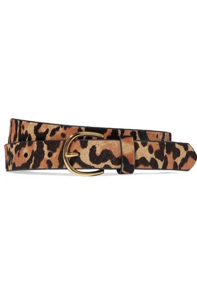 Shop Frame Leopard-print Calf Hair Belt In Leopard Print