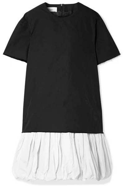 Shop Marques' Almeida Layered Frayed Drill Mini Dress In Black