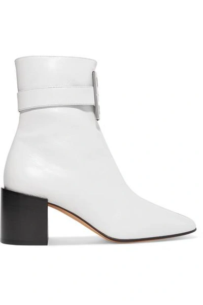 Shop Givenchy Logo-embellished Two-tone Leather Ankle Boots In Black