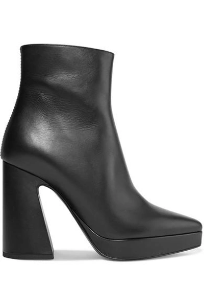 Shop Proenza Schouler Leather Platform Ankle Boots In Black