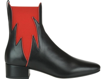 Shop Francesco Russo Ankle Boots In Black/red