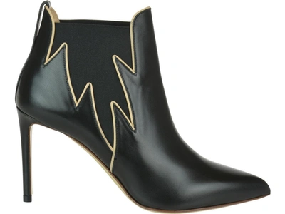 Shop Francesco Russo Ankle Boots In Black/nude