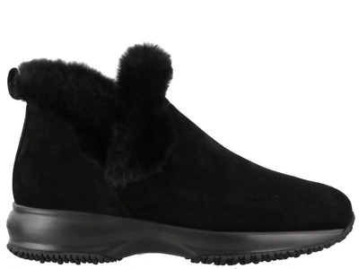 Shop Hogan Interactive Slip On Boots In Black