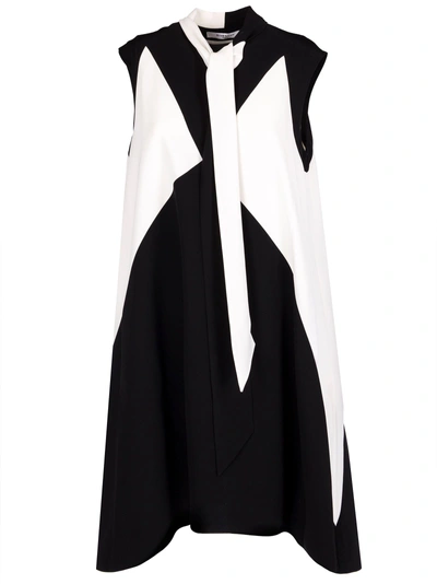 Shop Givenchy Sleeveless Scarf Dress In Nero/bianco