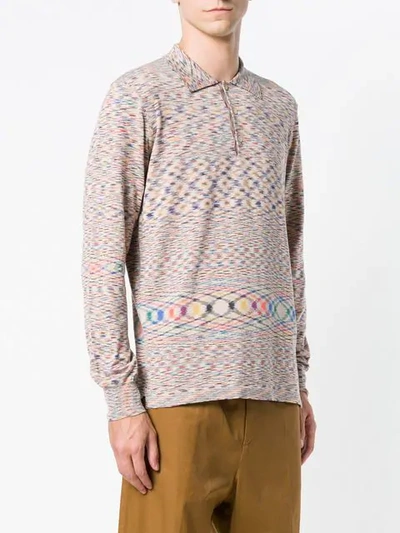 Shop Missoni Abstract Patterned Polo Top - Neutrals