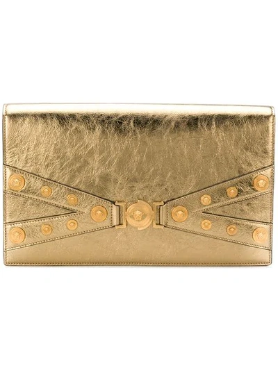 Shop Versace Tribute Evening Clutch - Metallic