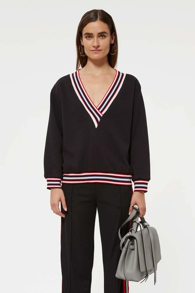 Shop Rebecca Minkoff Blacked Stripped Sweatshirt | Black Kristine Sweatshirt |