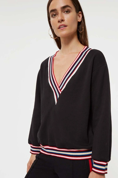 Shop Rebecca Minkoff Blacked Stripped Sweatshirt | Black Kristine Sweatshirt |