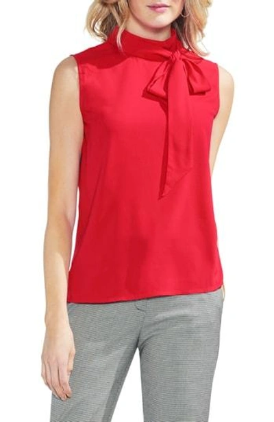 Shop Vince Camuto Tie Neck Blouse In Spectrum Red