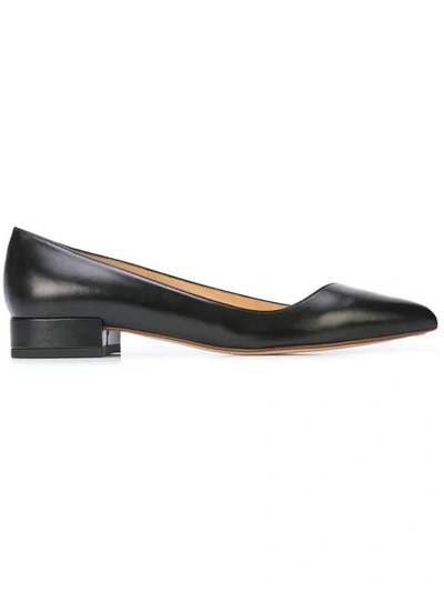 Shop Francesco Russo Pointed Toe Ballerina Shoes In Black