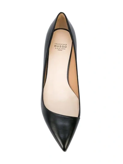Shop Francesco Russo Pointed Toe Ballerina Shoes In Black