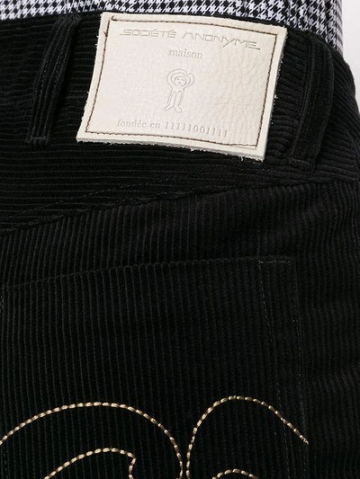 Shop Société Anonyme Corduroy 70 Trousers - Black