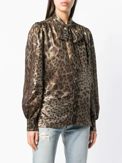 Shop Dolce & Gabbana Leopard Print Blouse In Black