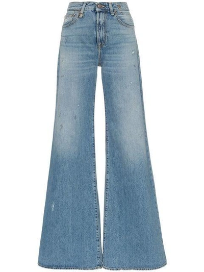 Shop R13 Holly Wide Leg Jeans - Blue