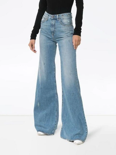 Shop R13 Holly Wide Leg Jeans - Blue