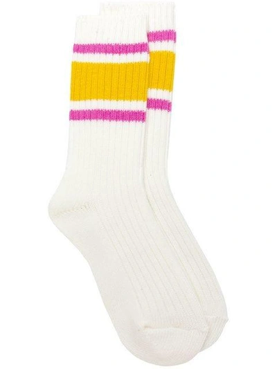 Shop Neul Ribbed Knit Socks - Neutrals