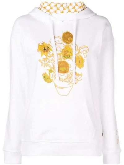 Vans X Van Gogh Museum Sunflowers Embroidered Hoodie In White | ModeSens