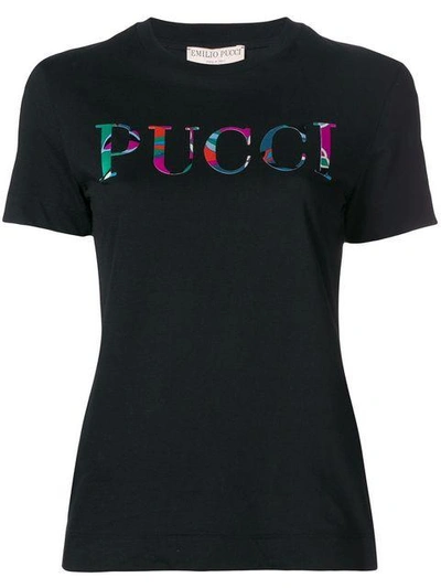 Shop Emilio Pucci Logo T-shirt In Black