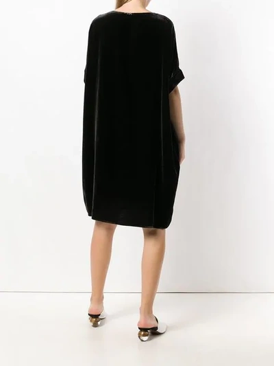 Shop Aspesi Oversized Shift Dress - Black