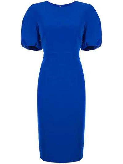 Shop Milly Plain Dress In Blue