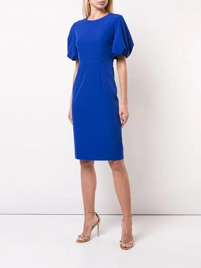 Shop Milly Plain Dress In Blue
