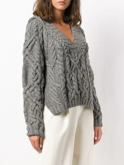 Shop Partow Hooded Sweater In Grey