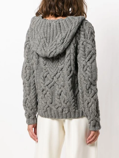 Shop Partow Hooded Sweater In Grey