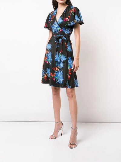 Shop Diane Von Furstenberg Floral Wrap Dress In Black