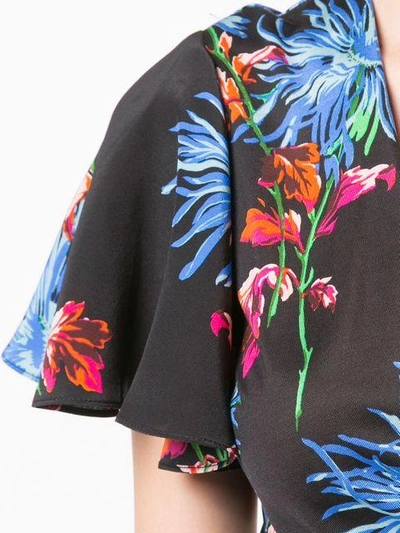 Shop Diane Von Furstenberg Floral Wrap Dress In Black