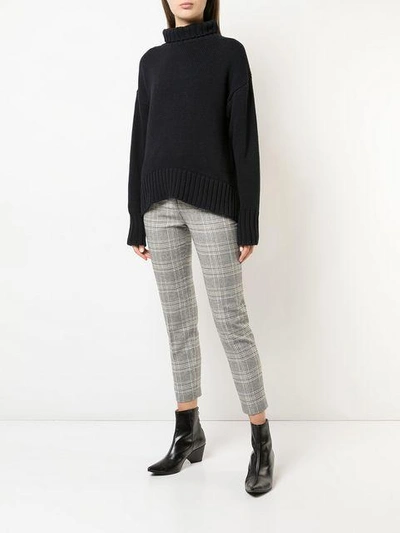 Shop Barbara Bui Plaid Tailored Trousers In Grey