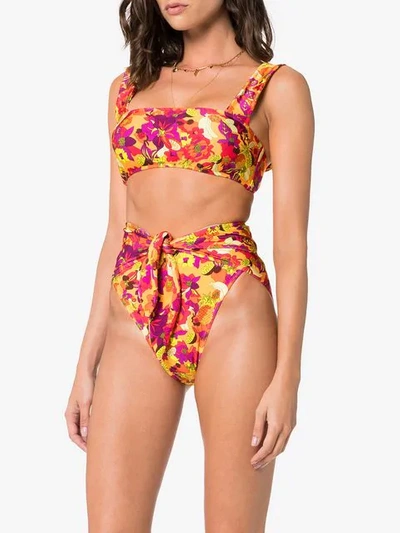 Shop Adriana Degreas Tropical Print Bikini In Multicolour