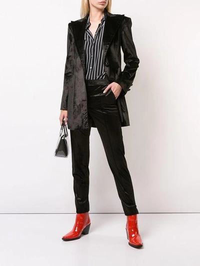 Shop Nina Ricci Slim Fit Trousers - Black