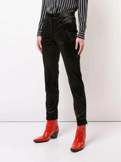 Shop Nina Ricci Slim Fit Trousers - Black