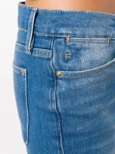Shop Frame Stud Detail Cropped Jeans In Blue